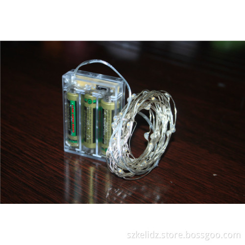 2017 Battery Power 2m Long 20 LED Indoor Decoration wedding Silver LED String Bright Green Light